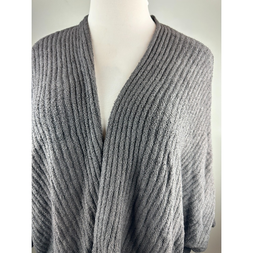 Barefoot Dreams Cozy Chic Lite Ribbed Shrug Cardigan Carbon Gray Plus Size 3X - Picture 4 of 12